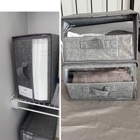 Boîte de rangement pliable sur mesure pour draps de lit, grande capacité, bacs organisateurs de draps empilables avec fenêtre