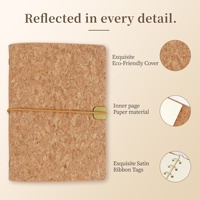 Carnet A7 à couverture rigide naturelle avec fermeture élastique, logo personnalisé et pages intérieures, journal écologique pour le bureau, cadeau d'entreprise