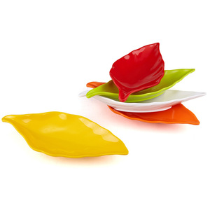 Leaf-Shaped Melamine Small Dishes 5 Colors Food Grade Condiment <b>Plates</b> For Party Hotel Use - Product Image 2