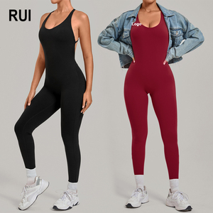 ชุดจั๊มสูทโยคะแบบสั่งตัด RUIQUWIN สำหรับผู้หญิง ชุดบอดี้สูทไร้รอยต่อแบบชิ้นเดียว เอวสูง เซ็กซี่ เหมาะสำหรับออกกำลังกาย พิลาทิส ชุดรอมเปอร์ออกกำลังกายแบบไขว้ - Product Image 1
