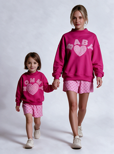 Custom Applique Printed Polka Dot Mockneck Sweatshirt <strong>Mummy</strong> Me Pullover French Terry Baby Girl Adult Sweater Fall Winter XS - Product Image 3