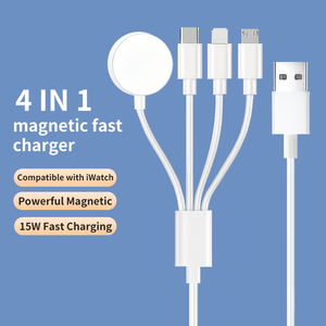Cargador Inalámbrico Magnético 4 en 1 para <span class=keywords><strong>Apple</strong></span> Watch con Conectores 1 a 4, Carga Rápida y Transferencia de Datos a través de <span class=keywords><strong>Cable</strong></span> Tipo C - Product Image 5