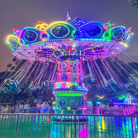 Manèges de fête foraine CE, manège Wave Swinger pour parc d'attractions extérieur, 36 places, manèges Flying Chair à vendre
