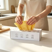 Lingettes de nettoyage en microfibre tricotée double face en polyester, distributeur en boîte, réutilisables, pour cuisine, non pelucheuses, hygiéniques, utilisation humide ou sèche