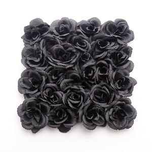 Diseño especial 25cm Cuadrado Rosas negras Panel de plástico Venta caliente Hotel <span class=keywords><strong>Club</strong></span> Decorado Flor negra Decoración gótica Flor - Product Image 5