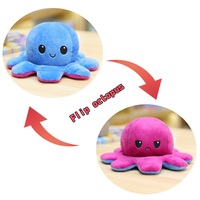 Jouet en peluche de pieuvre Offre Spéciale doux, Animal en peluche de pieuvre réversible quantité minimale de commande, Flip Double face montrez votre humeur sans dire un mot