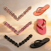 Sandales en forme de V en forme de papillon en cristal Mode DIY Métal Décoré Plage Tongs Vêtements Lien Bijoux Chaussures Décorations