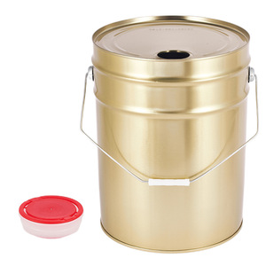 Seau en métal doré à tête fermée de 20 L (5 gallons) vide pour peinture, bidon <span class=keywords><strong>avec</strong></span> <span class=keywords><strong>bec</strong></span> <span class=keywords><strong>verseur</strong></span> - Product Image 1