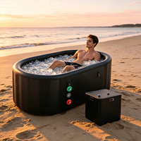 Baignoire Gonflable Légère pour Trempage Corporel Complet, Spa Domestique pour Adultes, Idéale pour le Camping, l'Extérieur et la Salle de Bain à Domicile