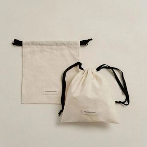 Promotional Biodegradable Cotton <b>Drawstring</b> Bag Cotton Jewelry Gift Packing <b>Pouch</b> With Black Ribbon - Product Image 3