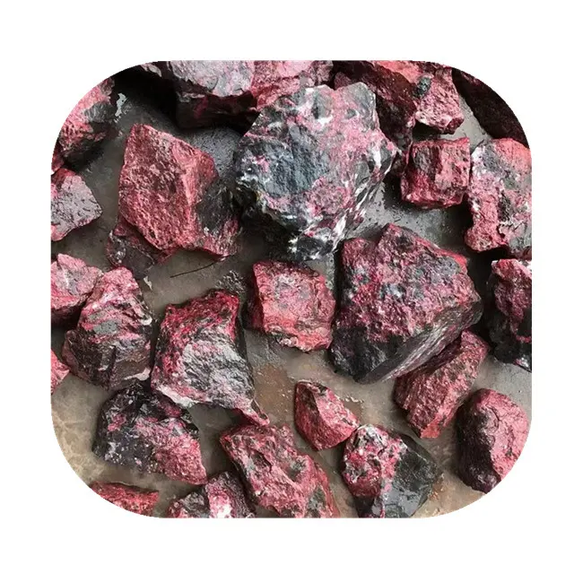 สินค้ามาใหม่ผลิตภัณฑ์ทางจิตวิญญาณคริสตัลรักษาอัญมณีหยาบหินธรรมชาติสีแดงชาดดิบสำหรับขาย