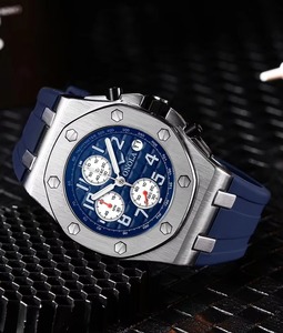 Relojes de Lujo para Hombre, Diseño Moderno, Plateados, Resistentes al Agua, de Cuarzo, para Buceo - Product Image 3