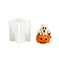 Moule en silicone 3D Candyer Halloween pour bougies DIY, décoration de fête à domicile, moules à gâteaux et chocolats en silicone