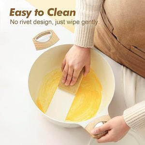 Geling giá tốt nhất không độc hại khỏe mạnh không dính trắng gốm Cookware sets nhà máy bán buôn cảm ứng chậu và chiên chảo - Product Image 5