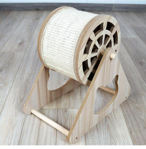Juguetes personalizados para gatos: rueda de la fortuna de madera maciza, rascador de sisal, poste vertical para afilar garras, estructura de escalada para gatos - Product Image 2