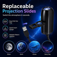 Lampe projecteur Galaxy avec diapositives interchangeables 360 °   Lampe de nuit flexible à col de cygne, alimentée par USB, pour chambre à coucher