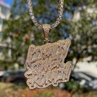 Personnalisé Glacé Vvs Moissanite Nom Chaîne Pendentif Homme Or 18K Baguette Lab Cultivé Diamant Hip Hop Lettre Collier Pendentif