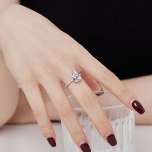 Dylam Luxurious Classic Design S925 Silver Hypoallergenic 8A Crushed <b>Iced</b> Cut Zirconia Eternity Band Promise Women <b>Rings</b> - Product Image 3