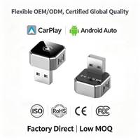 Adaptateur sans fil 2 en 1 Carplay Android Auto, mini boîte intelligente multimédia, dongle USB, dissipation thermique, refroidissement stable, universel