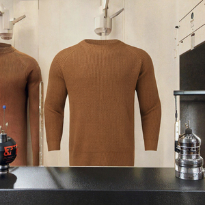 เสื้อสเวตเตอร์เข้ารูปแขนยาวสำหรับผู้ชายดีไซน์คอกลมระบายอากาศได้ดี100% ผ้าโพลีเอสเตอร์เลือกโลโก้ได้ตามต้องการสำหรับฤดูใบไม้ร่วง - Product Image 3