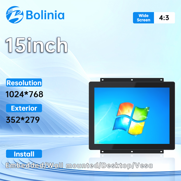 15.6/15/Inch Rack Mount Industrial Open Frame Embedded Capacitive Touch Screen IPS HD SSD Metal Panel PC in Stock