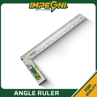 Équerre d'angle industrielle en aluminium de 35 cm (14 pouces) avec niveau à bulle, outil de mesure en forme de L pour le travail du bois et la construction