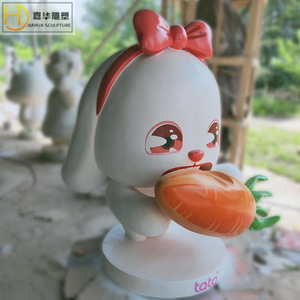 Sculpture de lapin en fibre de verre pour décoration de jardin extérieur, ornement de pelouse de Pâques, figurine à poser au sol - Product Image 4