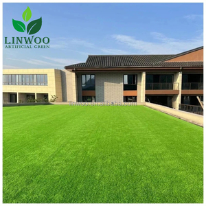 Linwoo - Échantillon gratuit - Gazon artificiel vert de haute densité pour la maison - Gazon synthétique pour l'aménagement paysager du jardin - Product Image 1