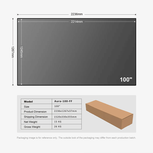 <span class=keywords><strong>Pantalla</strong></span> de Proyección Portátil con Marco Fijo ALR de Alcance Ultracorto Fresnel de <span class=keywords><strong>100</strong></span> <span class=keywords><strong>Pulgadas</strong></span> de la Serie Aura de HEYU, Relación de Aspecto 16:9, 4K UHD, Cine en Casa - Product Image 6