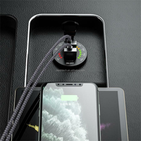 Adaptor daya 12v 24v untuk mobil, pengisi daya Usb ganda Qc3.0 Pd untuk otomatis