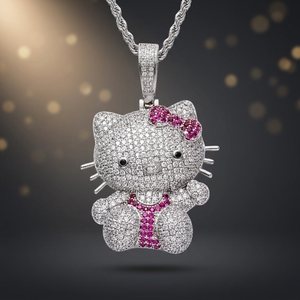 Collier pour homme en alliage avec pendentif personnage de dessin animé, orné de diamants audacieux et personnalisable – Approvisionnement direct usine - Product Image 2