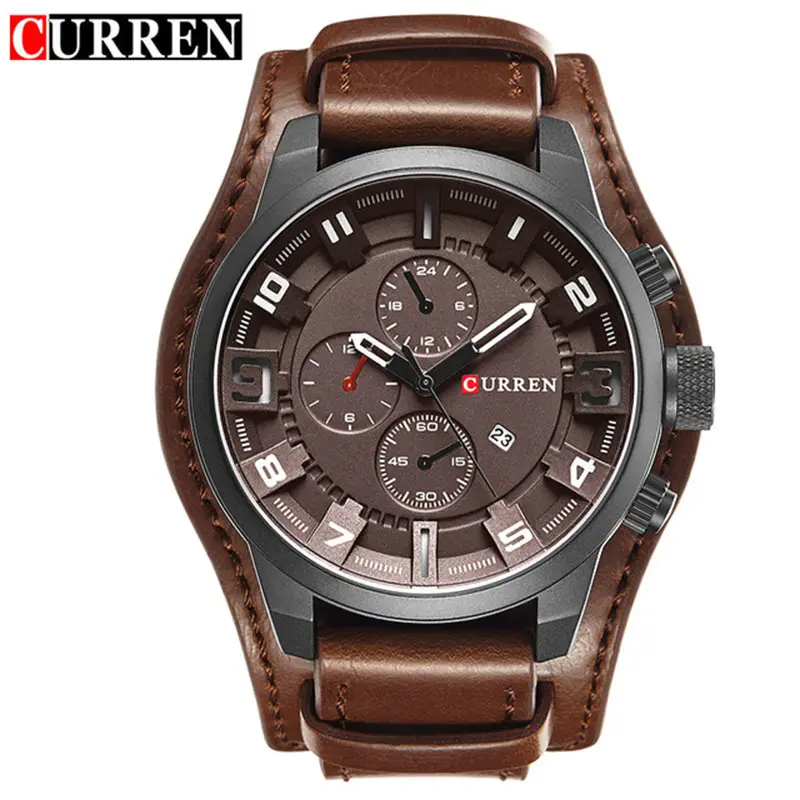 Curren 8225 Luxury Relojes Men Business Date Watches Quartz Waterproof Sports Male Fashion Vintage Leather Watch