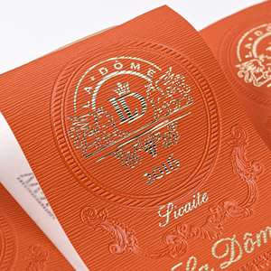 Premium Factory Direct Getränke etiketten Benutzer definierte Logo-Folie gestempelt High-End-Leder aufkleber Wein verpackung Verwendung - Product Image 1