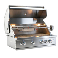 CE Moderne Premium Barbecue à gaz encastrable 4 brûleurs en acier inoxydable SUS SS 304 pour cuisine extérieure, usage domestique, cour et jardin, compatible GPL et gaz naturel