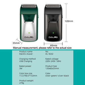 Rasoirs électriques portables DL-9232 DALING, rasoir rechargeable USB haute vitesse pour hommes - Product Image 6