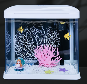 Filtre supérieur d'aquarium JSD en verre incurvé HD, circulation intégrée, aquascape écologique, faible bruit pour chambre, bureau, bureau à domicile - Product Image 3