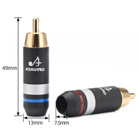 Câble audio RCA plaqué or haut de gamme ATAUDIO HIFI, câble de haut-parleur, connecteur RCA, terminal
