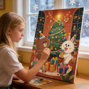 Kit Pittura con Numeri Fai da Te per Adulti, Albero di Natale Grande 75cm, Tela ad Alta Definizione, Colori Acrilici, Facile da Usare, Kit Artigianale Fai da Te - Product Image 1