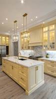 CBMmart Meubles de cuisine haut de gamme contemporains en MDF avec comptoir en marbre et robinet 2026 Liban