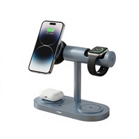 Chargeur sans fil magnétique certifié .2 25W 7 en 1 avec support de charge rotatif à 360 degrés et dissipation de chaleur pour iPhone Airpods