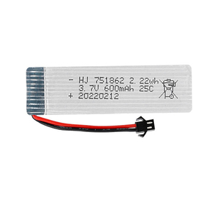 中国制造商 <span class=keywords><strong>3</strong></span>.7V 600mAh 751862 可充电聚合物锂电池组，适用于遥控玩具飞机和无人机 - Product Image 1