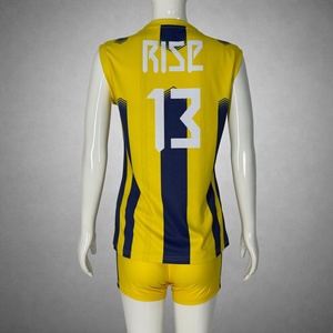 Custom Sublimatie Sportteam Volleybal Custom Shirt Aanpasbaar Kleur Pak Rood Met Zwarte Jersey Volleybal Vrouwen - Product Image 2
