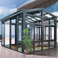 Kit de pavillon mural de luxe en métal pour jardin extérieur, serre de jardin, patio, cour, verrière, hangar incliné pour maison et cour, toutes saisons