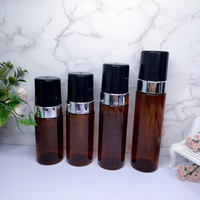 Distributeur de savon en plastique de 100 ml à 250 ml, flacon vide ambré avec pompe à mousse et pulvérisateur pour masque facial et shampoing