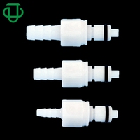 Raccords rapides en plastique à insertion mâle pour tuyau JU POM/NBR avec valve d'arrêt 1/16 1/8 3/16 1/4