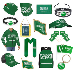 2026 Football Game Cheering Product Saudi Arabia Flag Hat Keychain Badge Pin Bracelet Cap Hoodie for Soccer Fan Item