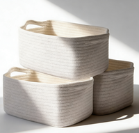 Paniers de rangement pliables multifonctionnels JBM en corde de coton noir pour aliments, fruits et légumes, usage domestique, OEM, ODM