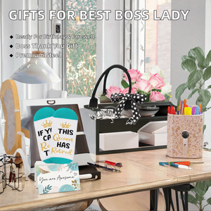 Cadeaux pour les femmes dirigeantes, panier-cadeau élégant et exquis pour la reconnaissance des dirigeantes, avec sac fourre-tout en acier inoxydable, pour anniversaire, fête des mères et séparation - Product Image 2