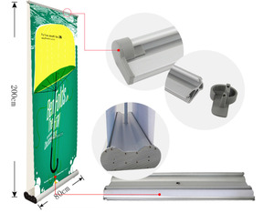 Hot Bán Nhôm Cuộn up Standee <span class=keywords><strong>Rollup</strong></span> Biểu Ngữ Đứng Cao Cấp Hai Mặt Có Thể Thu Vào Biểu Ngữ Pop up Biểu Ngữ Dấu Hiệu - Product Image 4