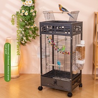 Cage à oiseaux en fer style chinois, paysage ornamental de taille moyenne pour perroquets et perruches